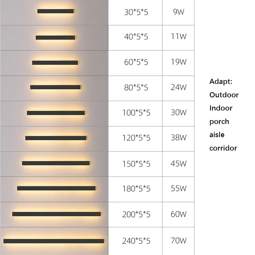 Ravena Aluminum Linear Outdoor Wall Light for Garden Wall – IP65 – detail view 6