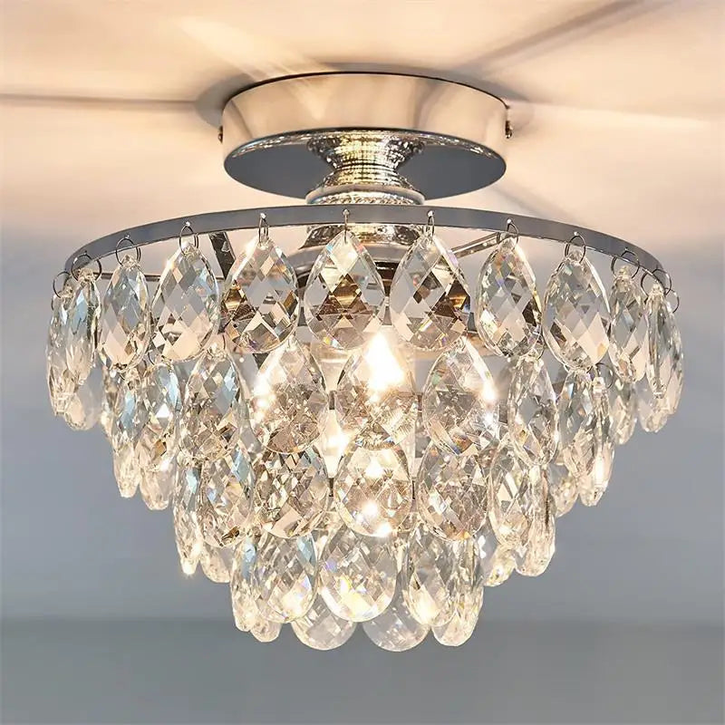 Firenze French Crystal Semi-Flush Ceiling Light for Hallway – detail view 3