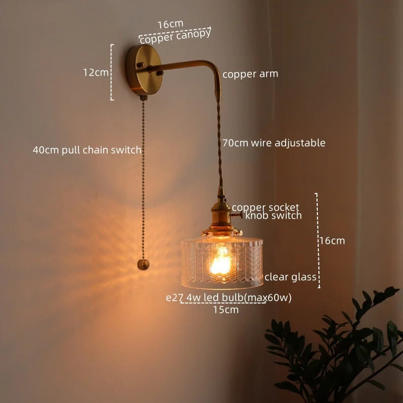 Vintage Copper Plug-In Vanity Light