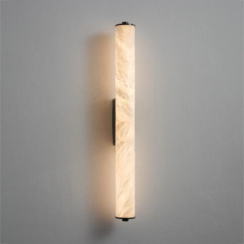 Alabaster & Marble Linear Wall Sconce – Modern Linear for Bathroom | Lunara Crest by Evenlyr