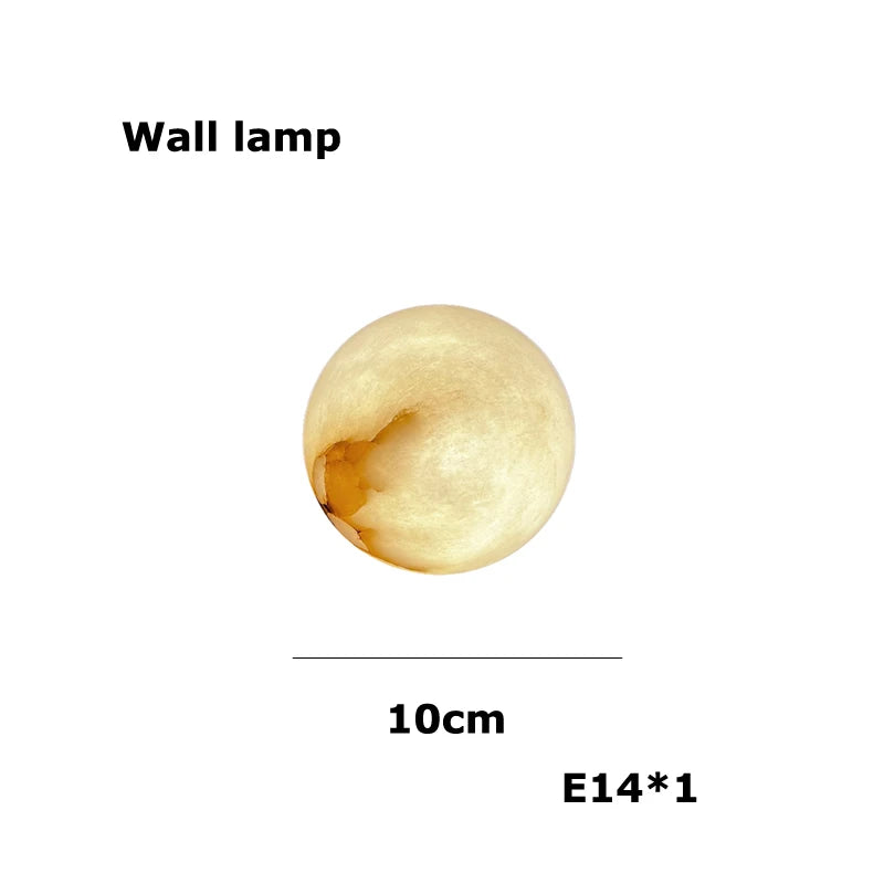 Alabaster & Marble Globe Chandelier – Modern Dimmable LED for Living Room, Bedroom & Bedside | Lunara Frame by Evenlyr