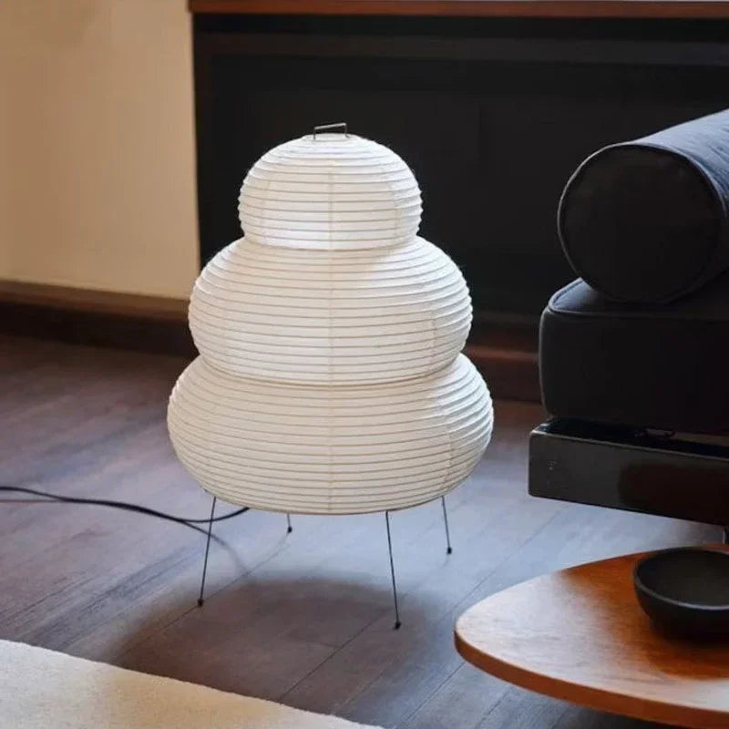 Rice Paper & Glass Table Lamp – Wabi-Sabi Japanese for Bedside, Restaurant Table, Desk & Office | Vivienne Petal by Evenlyr
