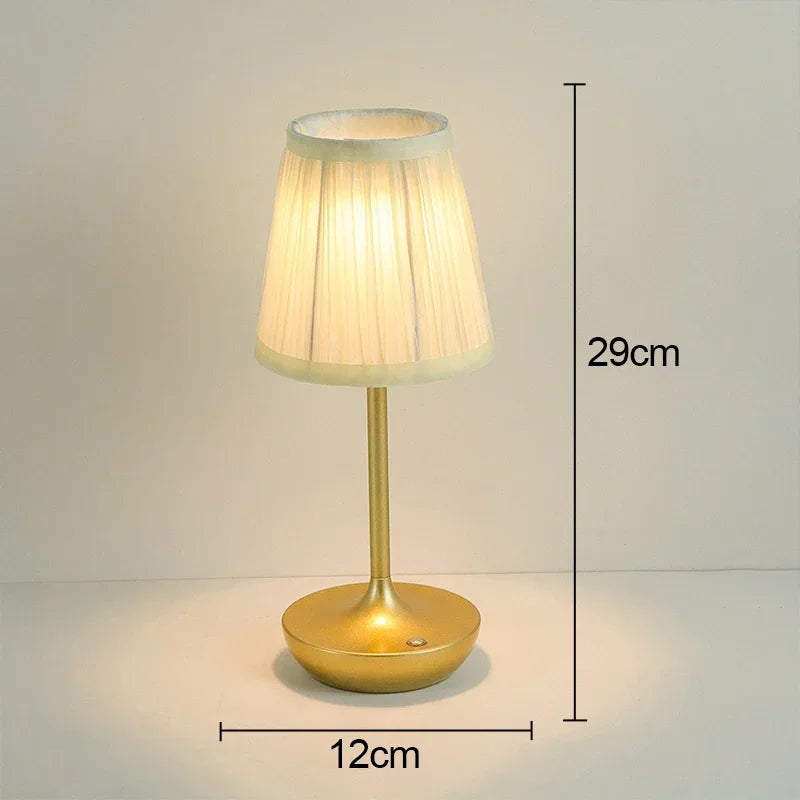 Fabric Table Lamp – Modern Minimalist Cordless Rechargeable for Bedside, Restaurant Table, Hotel Room | Elowen Column by Evenlyr