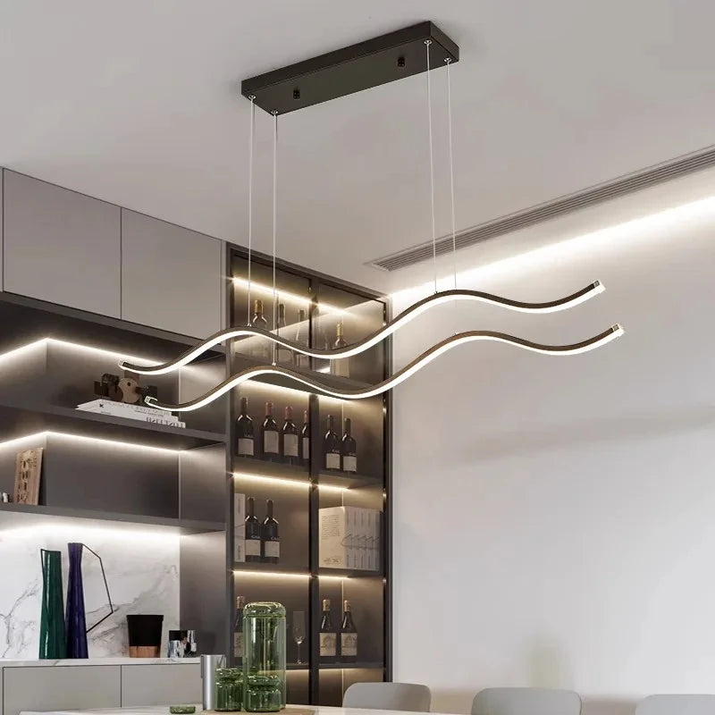 Metal Chandelier – Nordic Modern Dimmable LED for Dining Room, Living Room, Foyer | Kaelis Arc by Evenlyr
