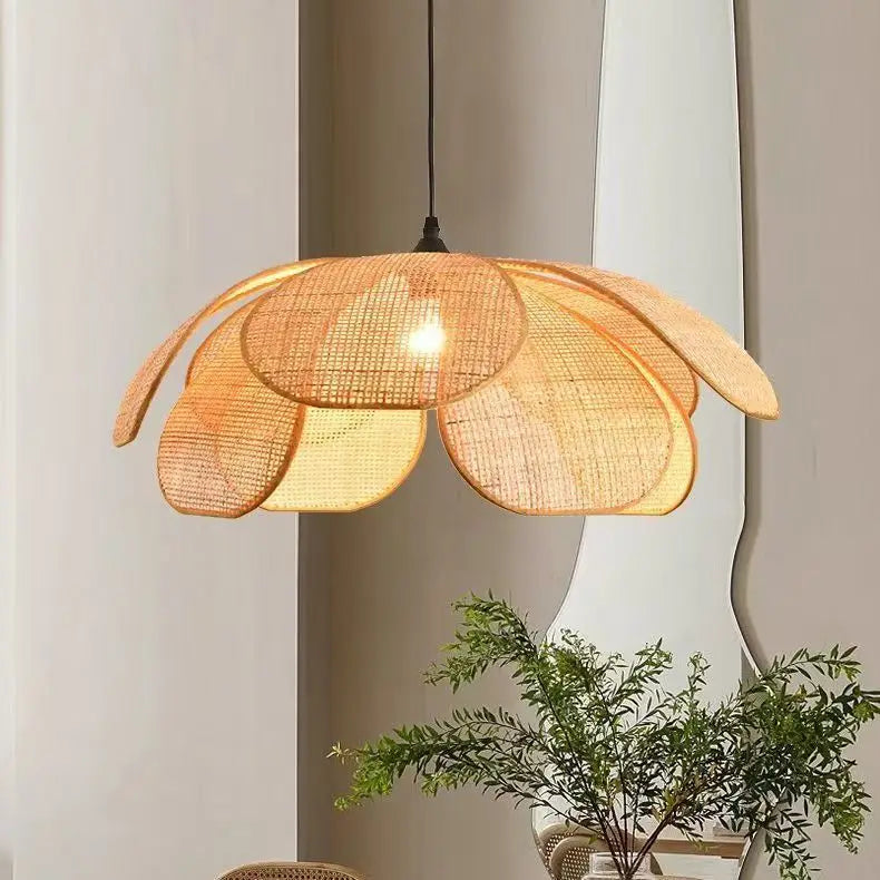 Wabi-Sabi Rattan Chandelier For Bedroom – detail view 5