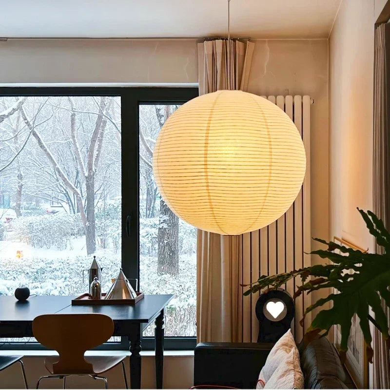 Rice Paper Chandelier – Wabi-Sabi Japanese Dimmable LED for Living Room, Dining Room, Foyer | Vivienne Cascade by Evenlyr