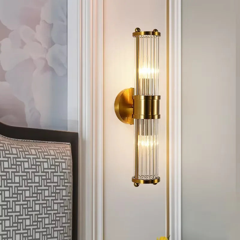Caspian Cylinder Outdoor Wall Light for Exterior Wall – Crystal – detail view 3