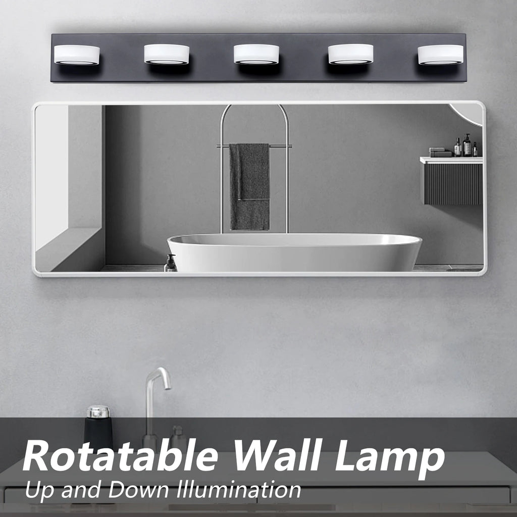 Metal LED Bathroom Vanity & Mirror Light – Modern LED for Bathroom | Oriana Line by Evenlyr