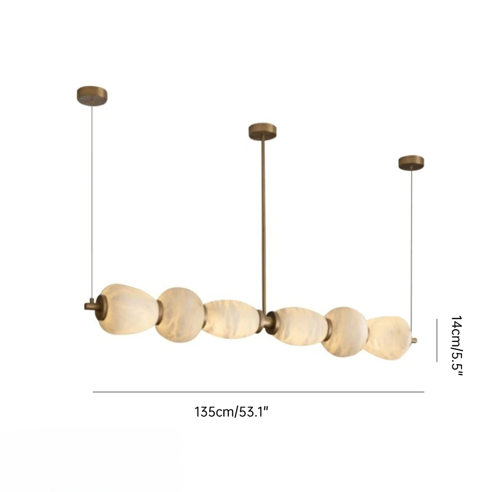 Alabaster & Marble Chandelier – Modern Minimalist for Dining Room, Living Room, Kitchen Island | Aurelia Line by Evenlyr