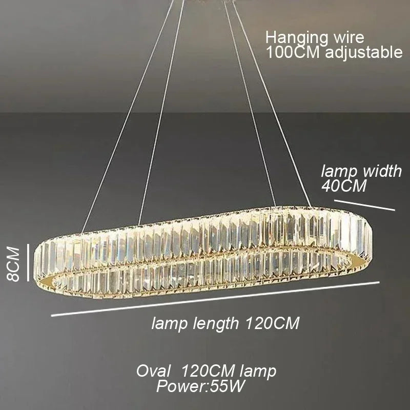 Evren Arc Dimmable Crystal Pendant Light