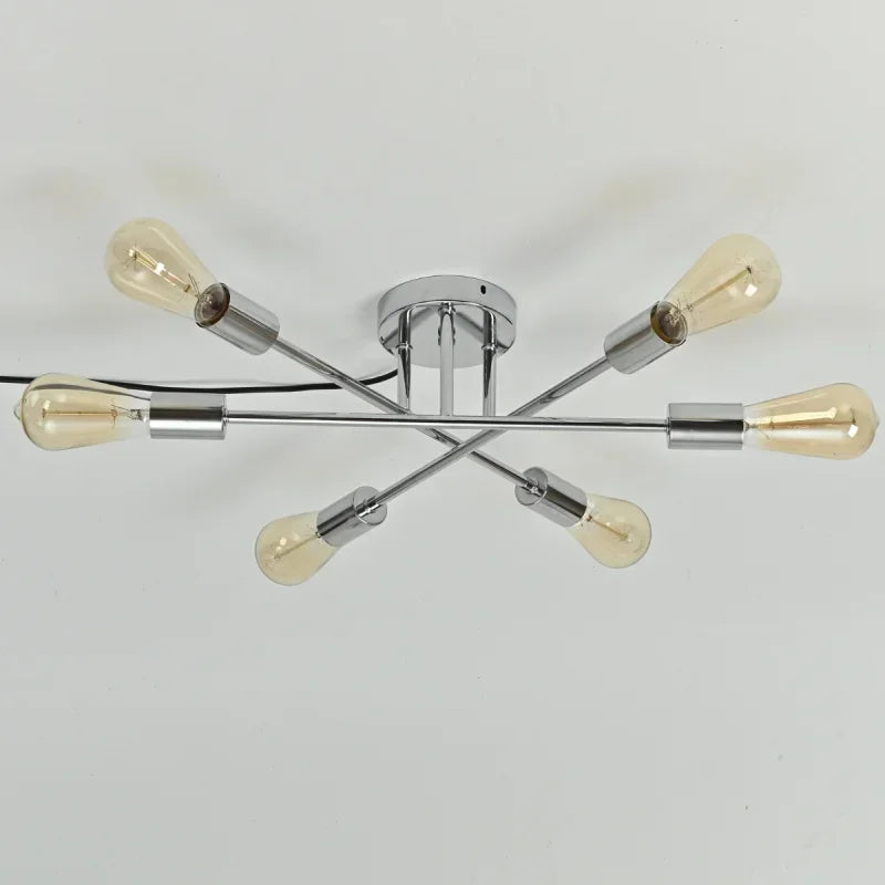 Caspian 6-Light Modern Chandelier for Bedroom – Flush Mount – detail view 3
