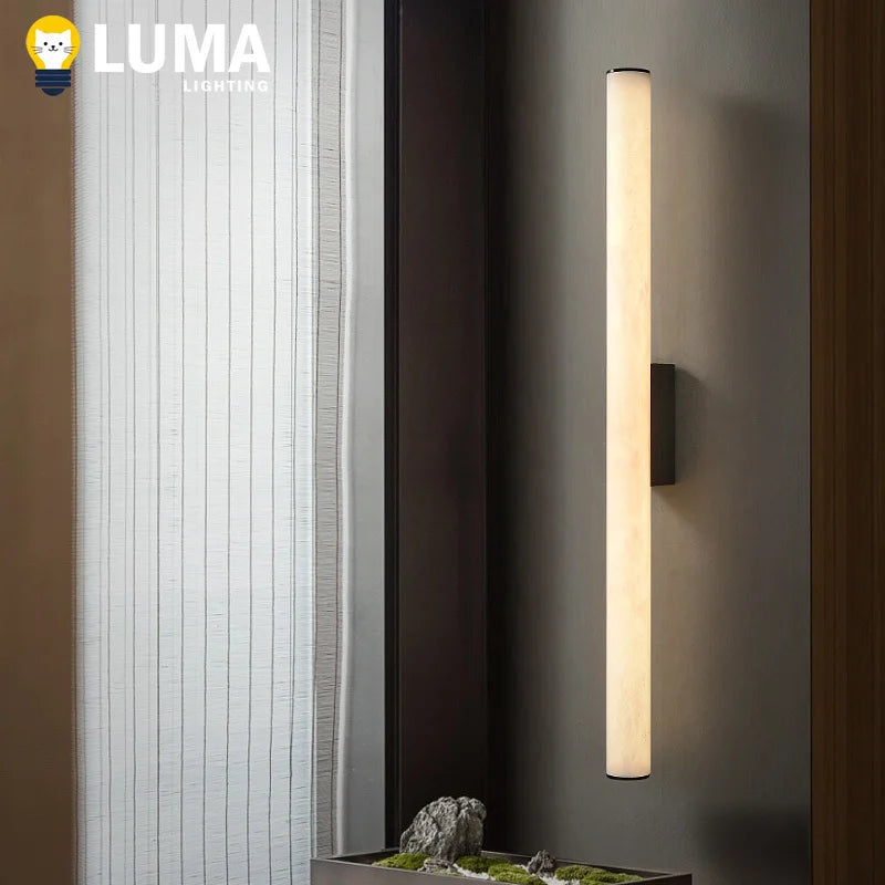 Solis Facet Alabaster Wall Sconce – Minimalist – product detail 2