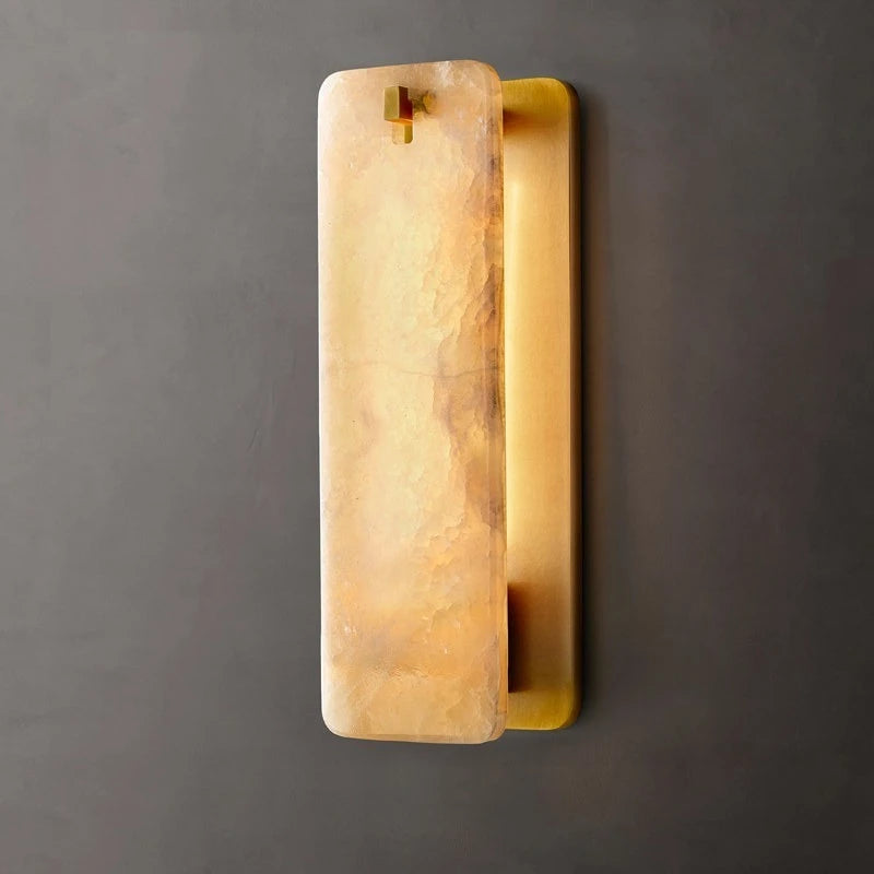 Modern Industrial Spanish Marble Brass Wall Sconce Led Light Bedroom Living Room Accent Wall Lighting Fixture Home Decor Lamp