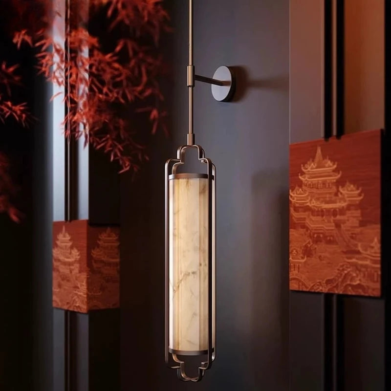 Alaric Arc Sculptural Marble-Look Wall Sconce – product view 2