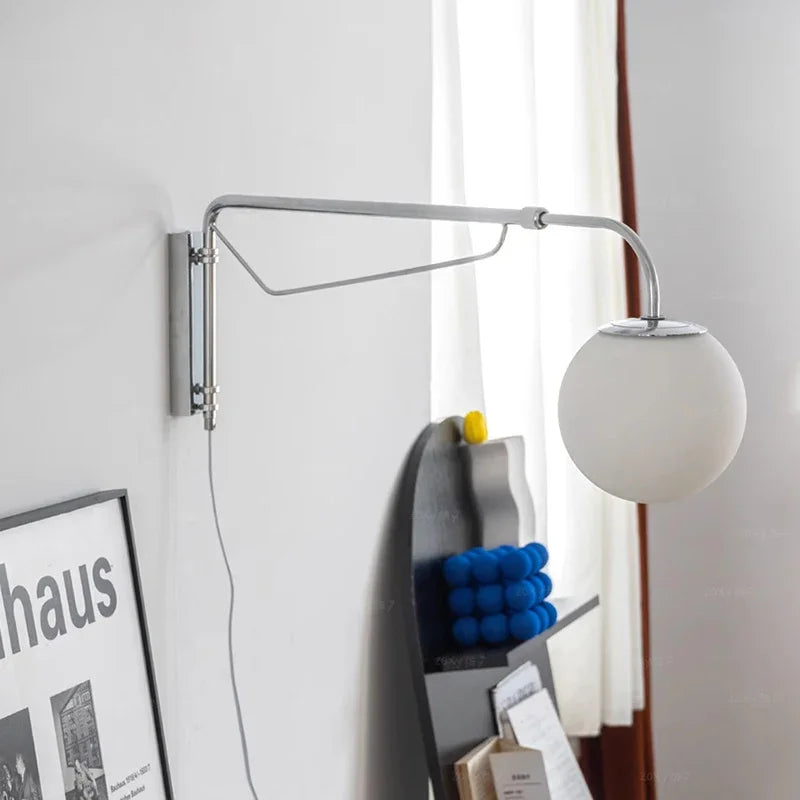 Helian Arc Swing-Arm Metal Wall Sconce – product view 4