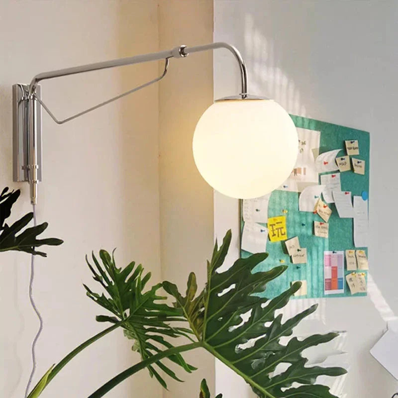 Helian Arc Swing-Arm Metal Wall Sconce – product view 3