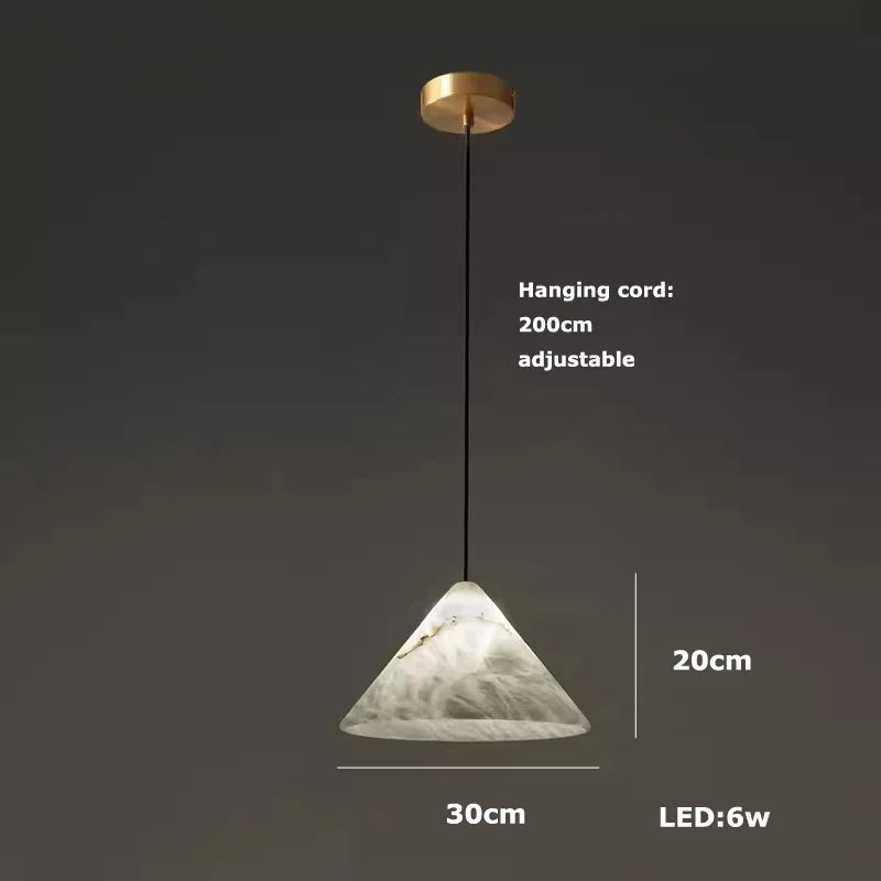 Delia Veil Sculptural Marble Pendant Light – product view 17