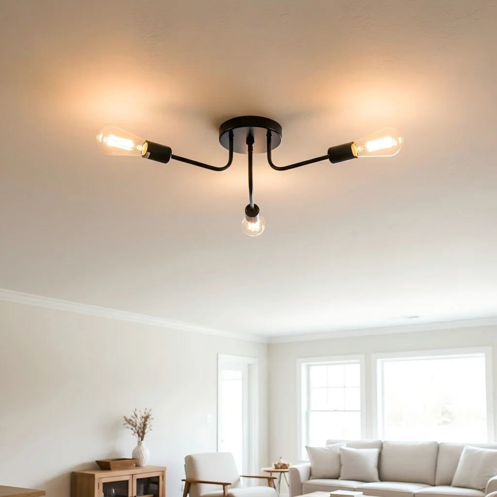 Ilaria Flush Mount Modern Chandelier for Dining Room – Mid-Century – product view