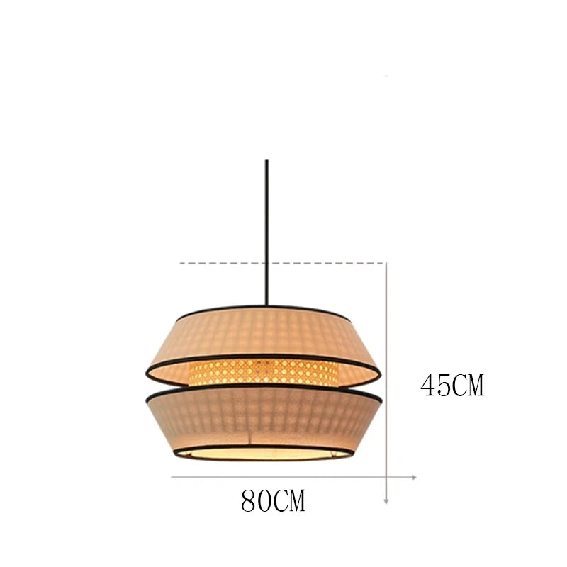 Rattan & Wood Pendant Light – Wabi-Sabi Japanese for Kitchen Island, Dining Room, Bedroom | Ilyra Dome by Evenlyr