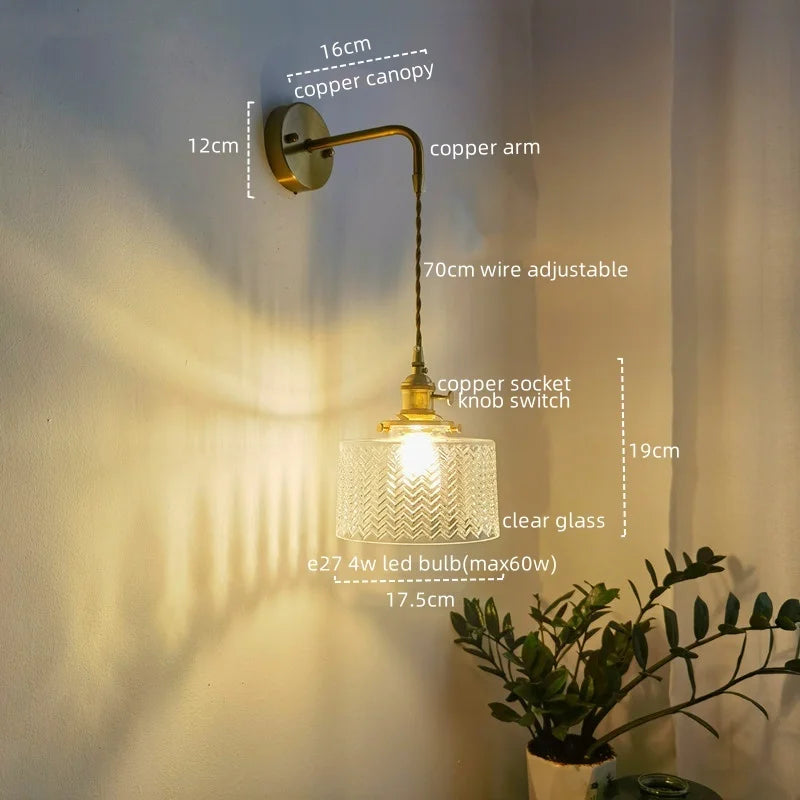 Vintage Copper Plug-In Vanity Light