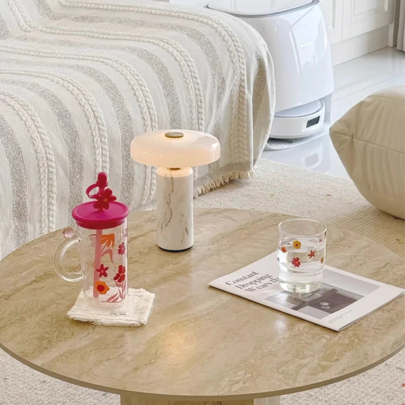 Marble & Glass Table Lamp – Modern Minimalist for Bedside, Restaurant Table, Desk & Office | Ophelia Grove by Evenlyr