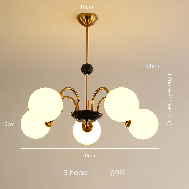 Glass Chandelier – Nordic Modern Multi-Light for Living Room, Dining Room, Foyer | Evanthe Arc by Evenlyr