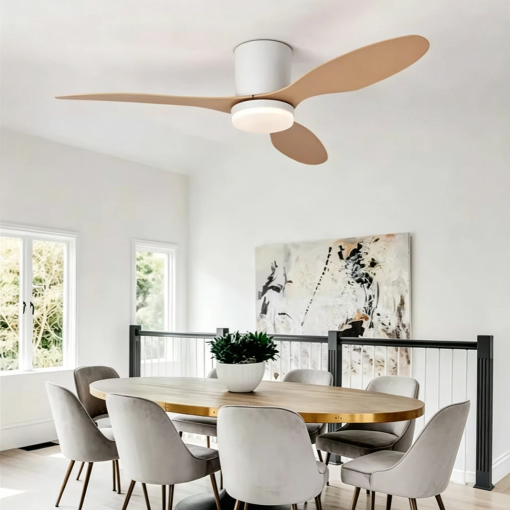 Quintara Low Profile Ceiling Fan with Light for Low-Ceiling Bedroom – Remote Control – product view