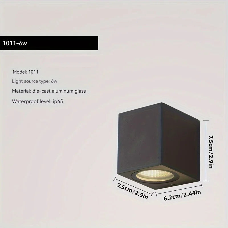 Ilaria Up & Down Beam Outdoor Wall Light for Front Door – Square