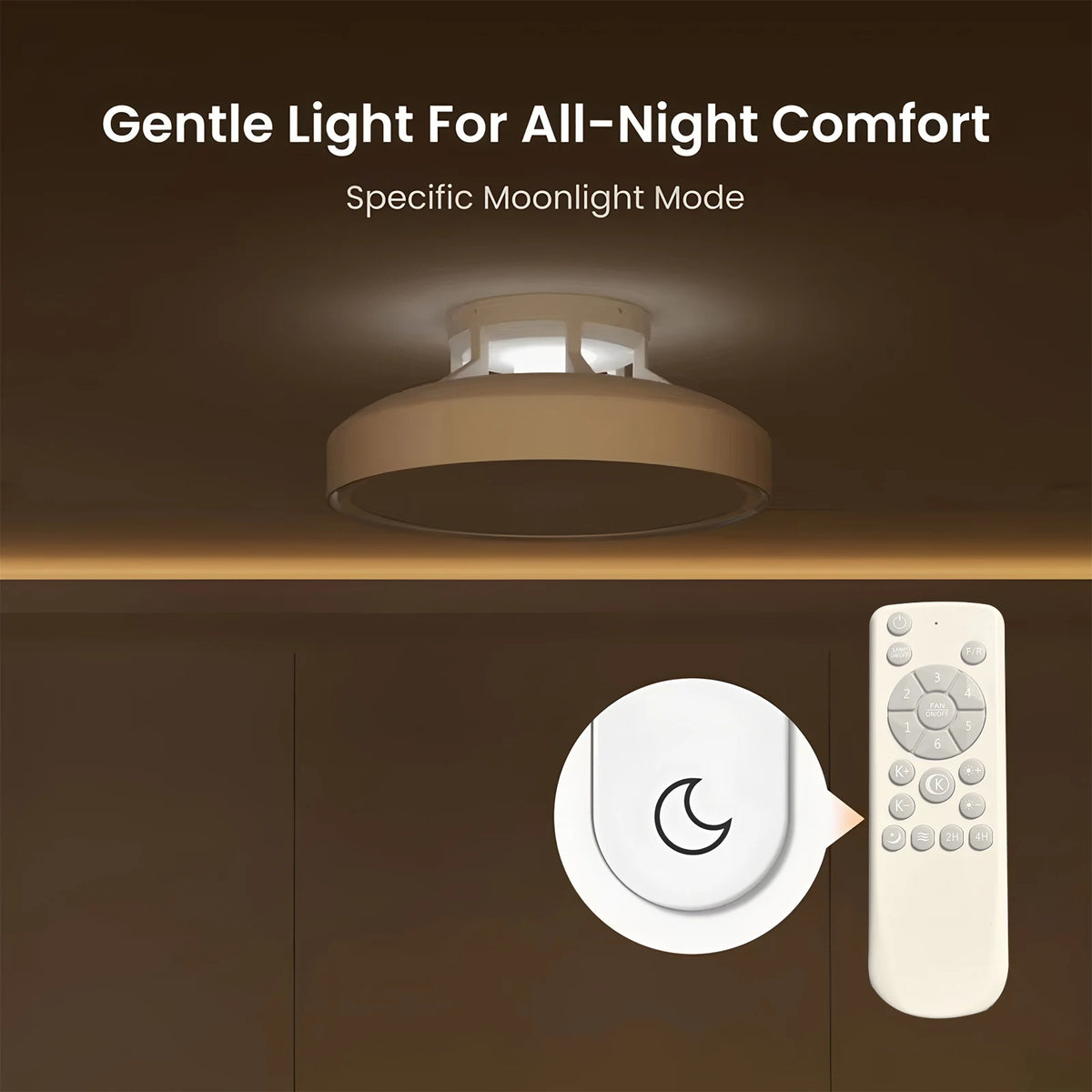 Kensley Bladeless Dimmable Ceiling Fan Light – Remote Control