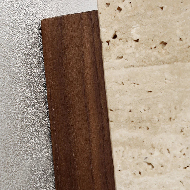 Travertine & Wood Wall Sconce – Wabi-Sabi Japanese for Bedroom, Hallway, Living Room | Fiora Beam by Evenlyr