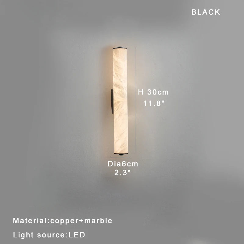 Alabaster & Marble Linear Wall Sconce – Modern Linear for Bathroom | Lunara Crest by Evenlyr
