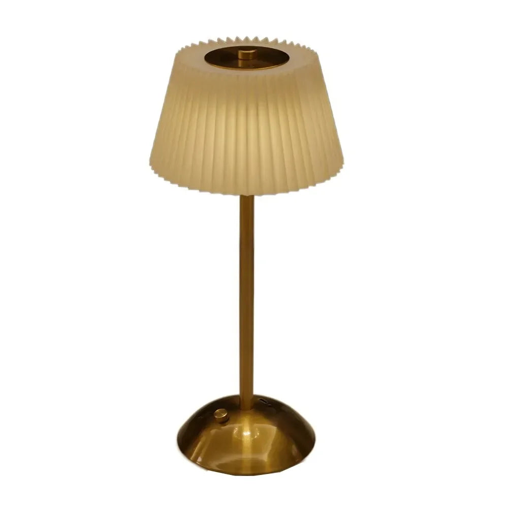 Fabric Table Lamp – Modern Minimalist Cordless Rechargeable for Bedside, Desk & Office, Restaurant Table | Zaria Column by Evenlyr