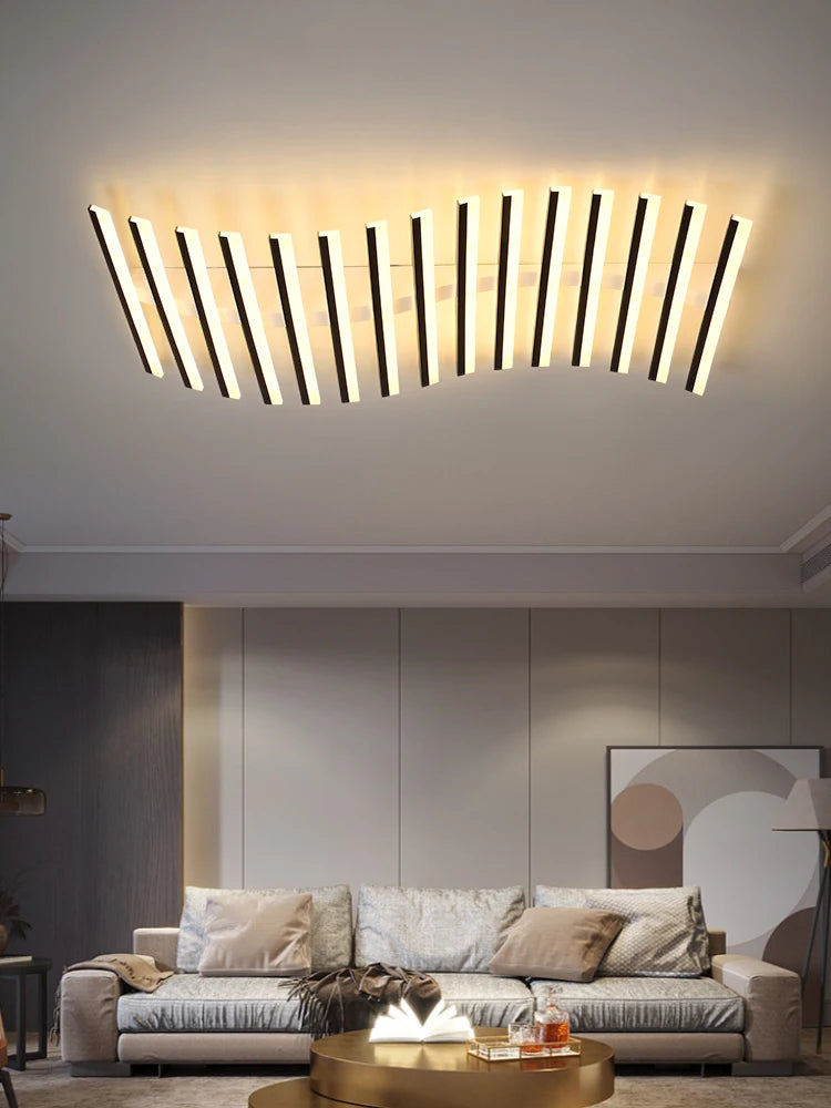 Metal Linear Flush Mount Ceiling Light – Modern LED Linear for Bedroom & Bedside, Living Room | Seren Line by Evenlyr