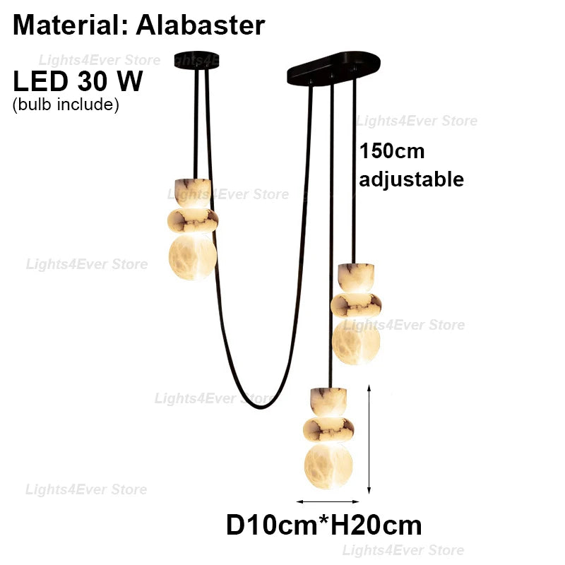 Luma Beam Alabaster Chandelier – Dimmable – product detail 7