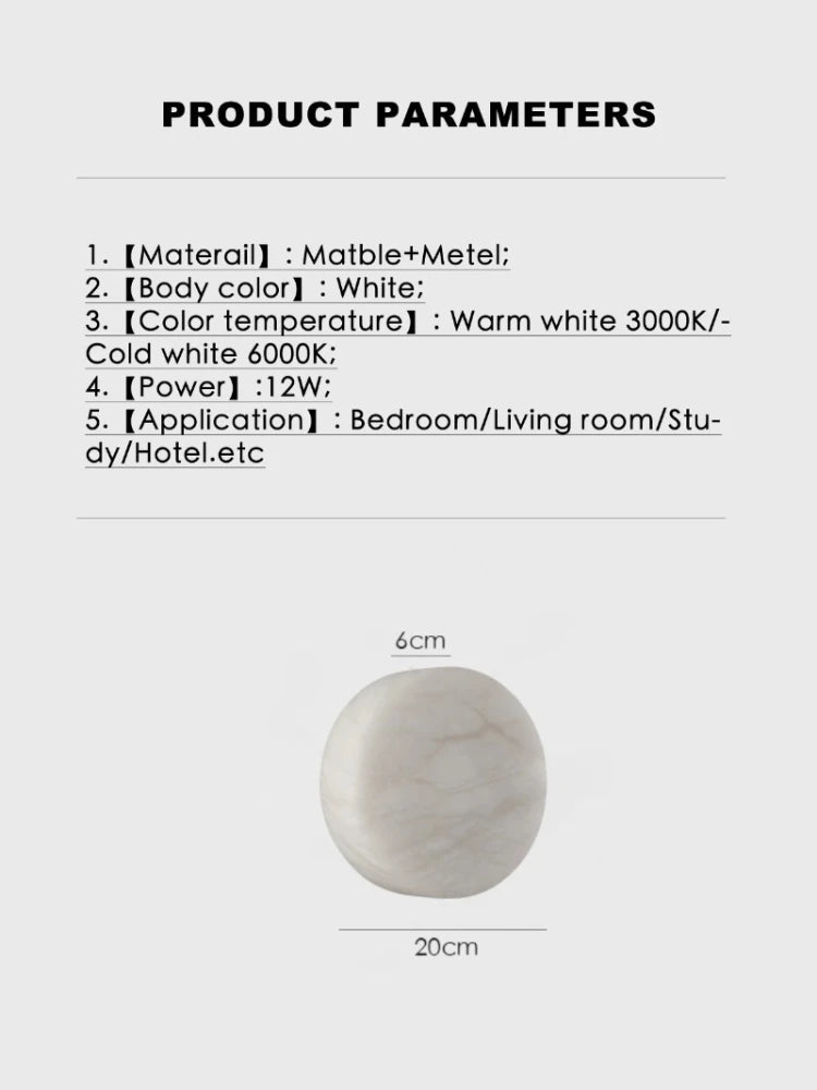 Elowen Halo Marble Wall Sconce – product view 6