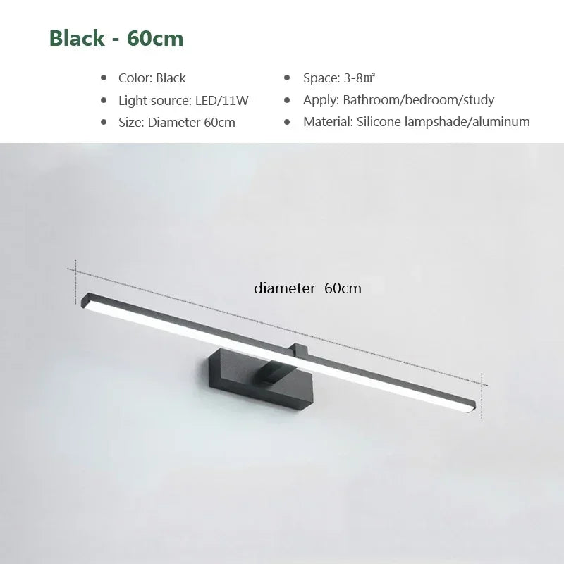 Ginevra Aluminum LED Bathroom Mirror Light for Vanity Area