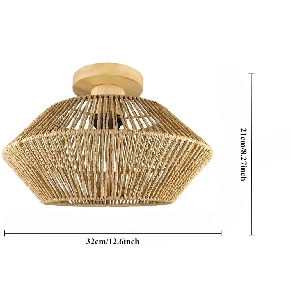 Caspian Bohemian Rattan Chandelier for Dining Room – Farmhouse