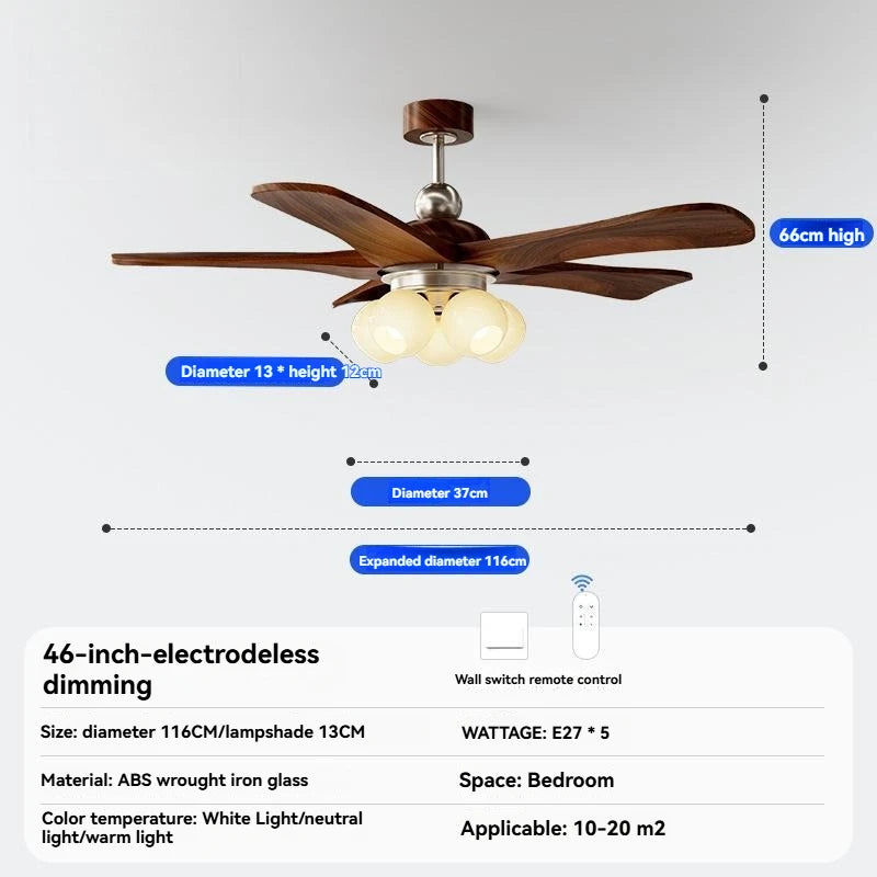 Kensley Straight-Blade Ceiling Fan with Light for Living Room – Mid-Century