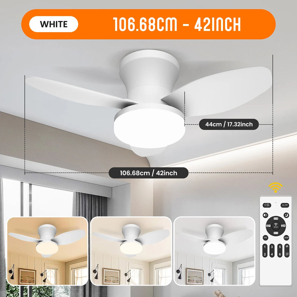 Doria Reversible Motor Ceiling Fan with Light for Bedroom & Living Room – Remote Control