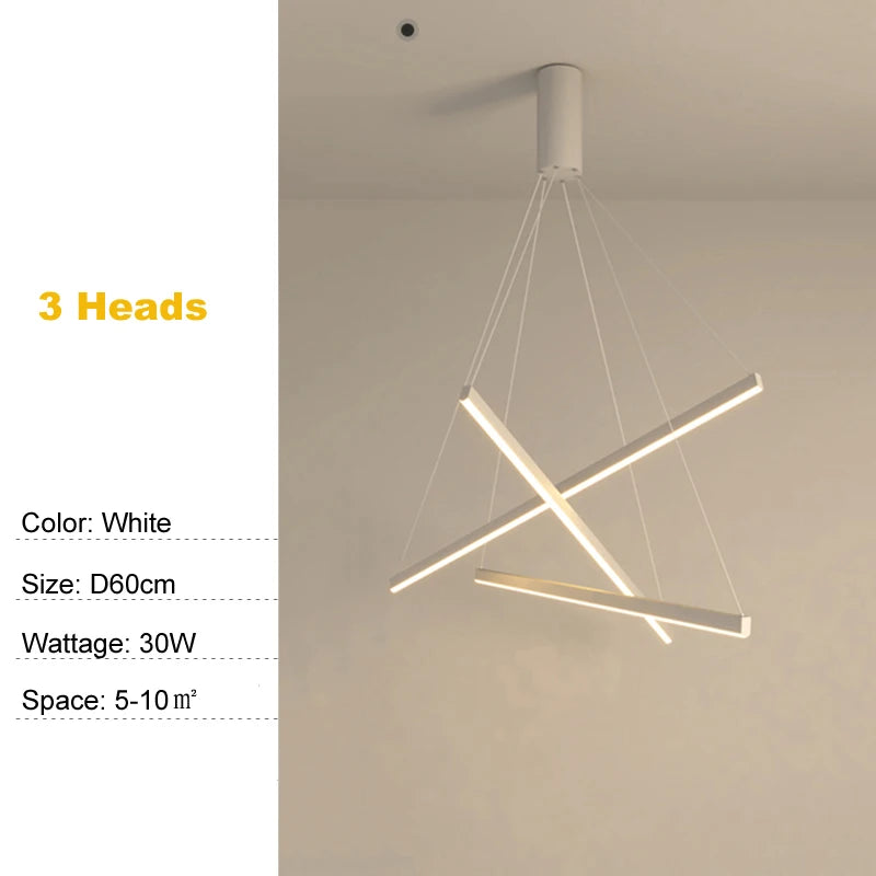 Metal Linear Chandelier – Modern LED Linear for Bedroom & Bedside, Living Room, Hotel & Hospitality | Seren Contour by Evenlyr