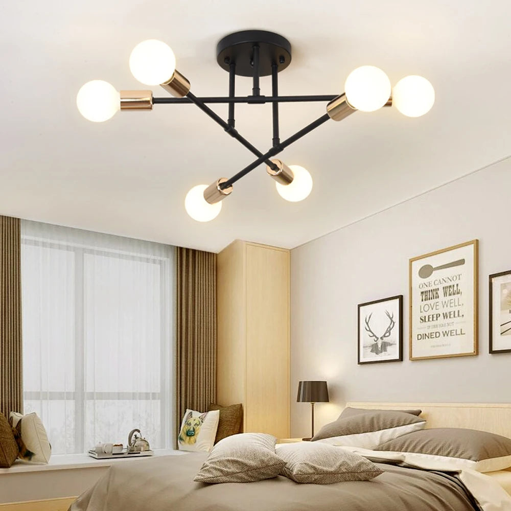 Quintara Flush Mount Modern Chandelier for Dining Room – Vintage