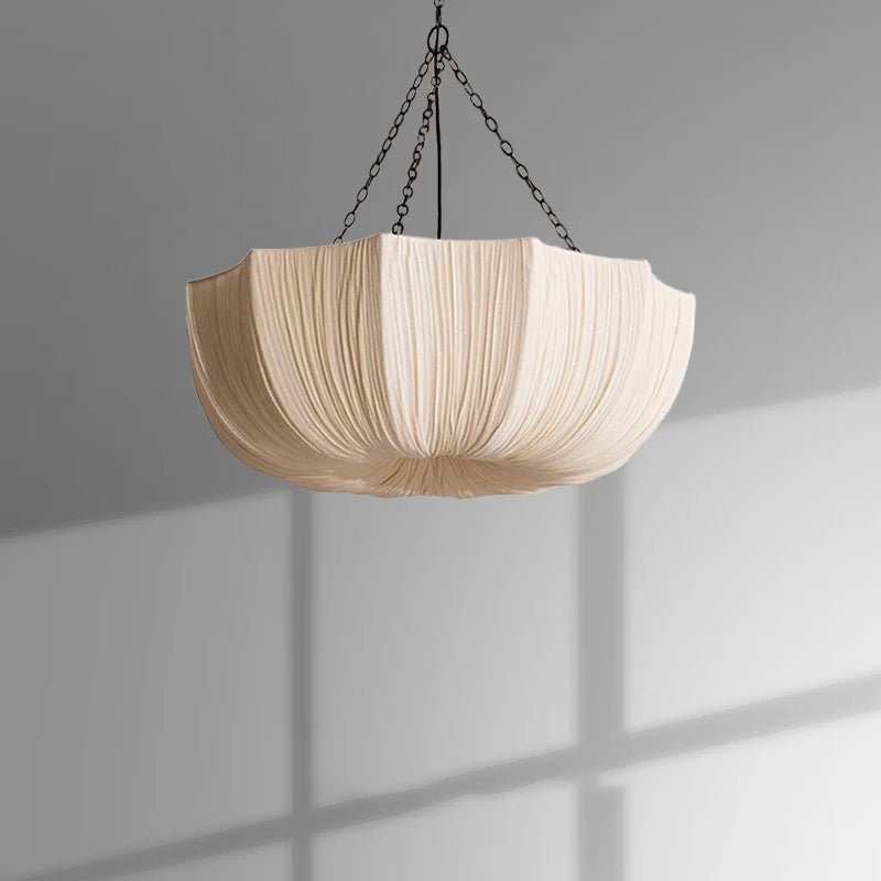 Fabric Chandelier – Wabi-Sabi Nordic for Bedroom & Bedside, Dining Room & Kitchen, Restaurant & Café | Solenne Veil by Evenlyr