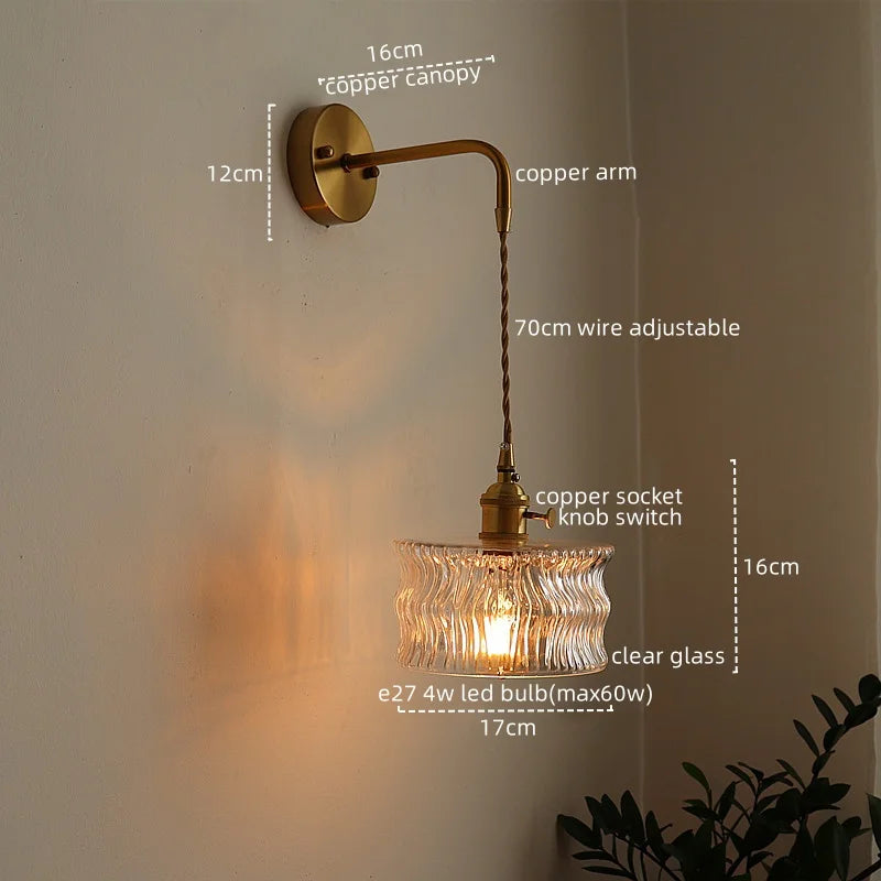 Vintage Copper Plug-In Vanity Light