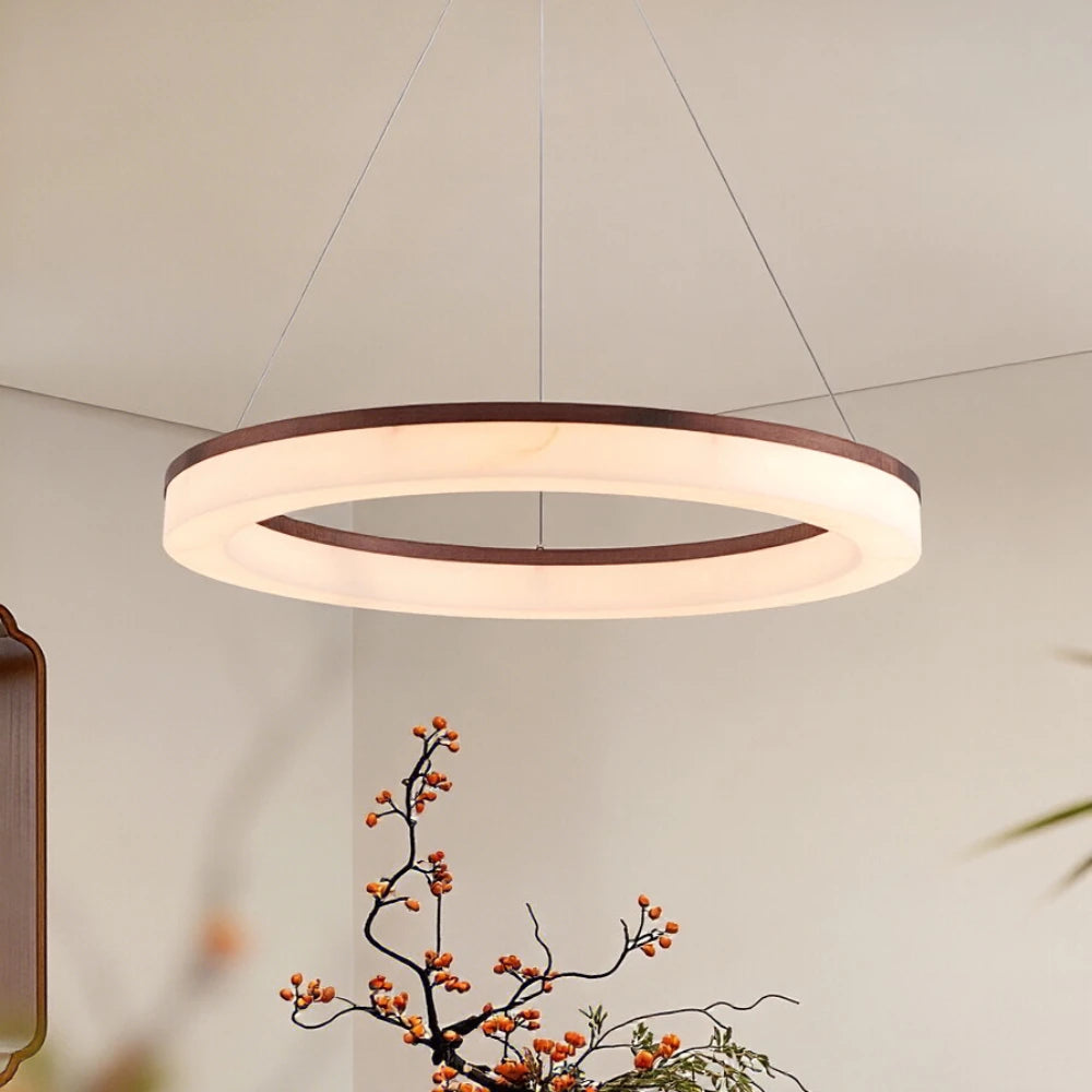 Alabaster & Marble Chandelier – Modern Minimalist for Dining Room, Living Room, Foyer | Solenne Line by Evenlyr