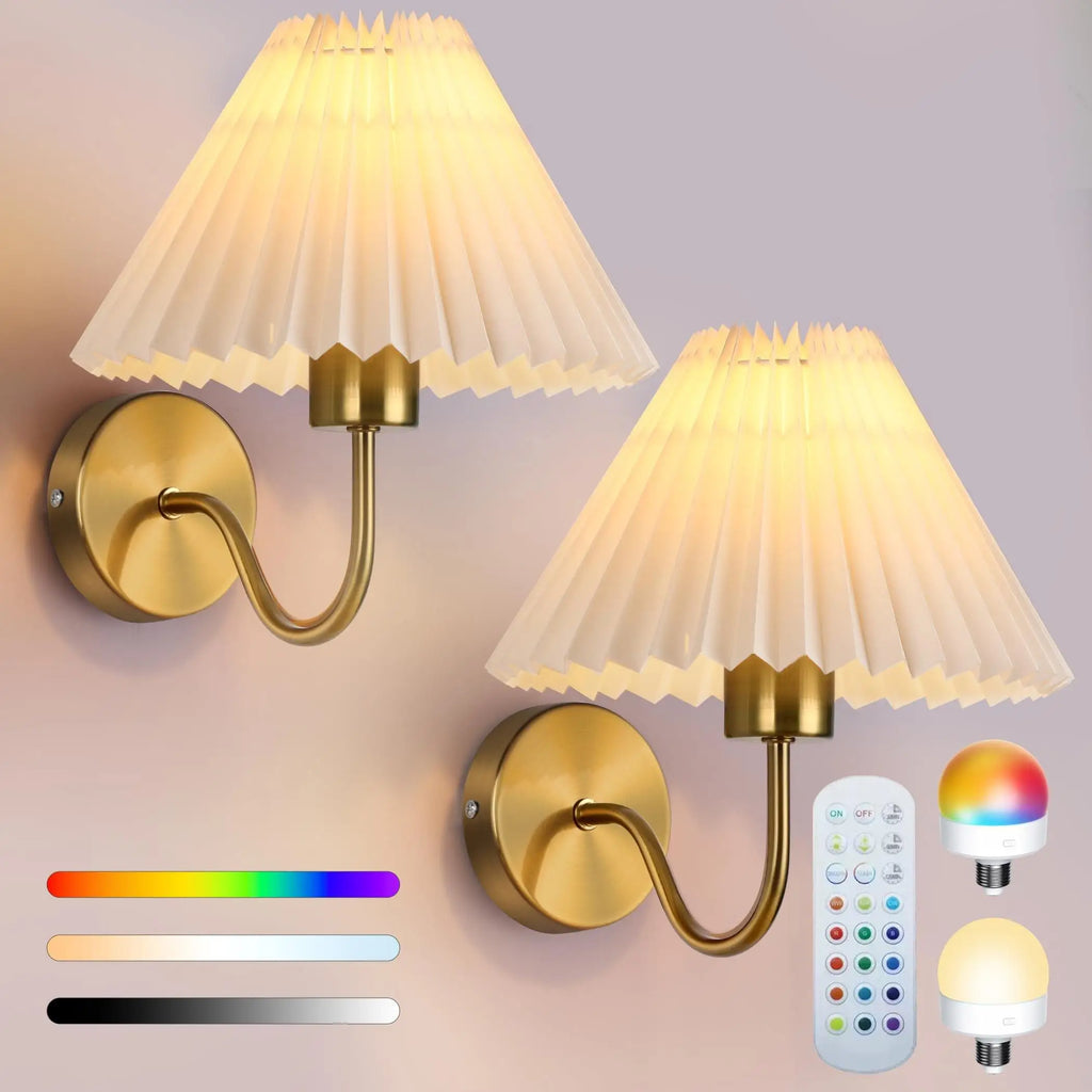 Elara Rechargeable RGB Wall Sconce Set – 2 Pack Remote