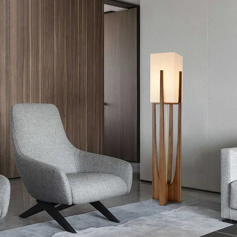 Arden Arc Bamboo and Wood Floor Lamp – Nordic – product detail 3