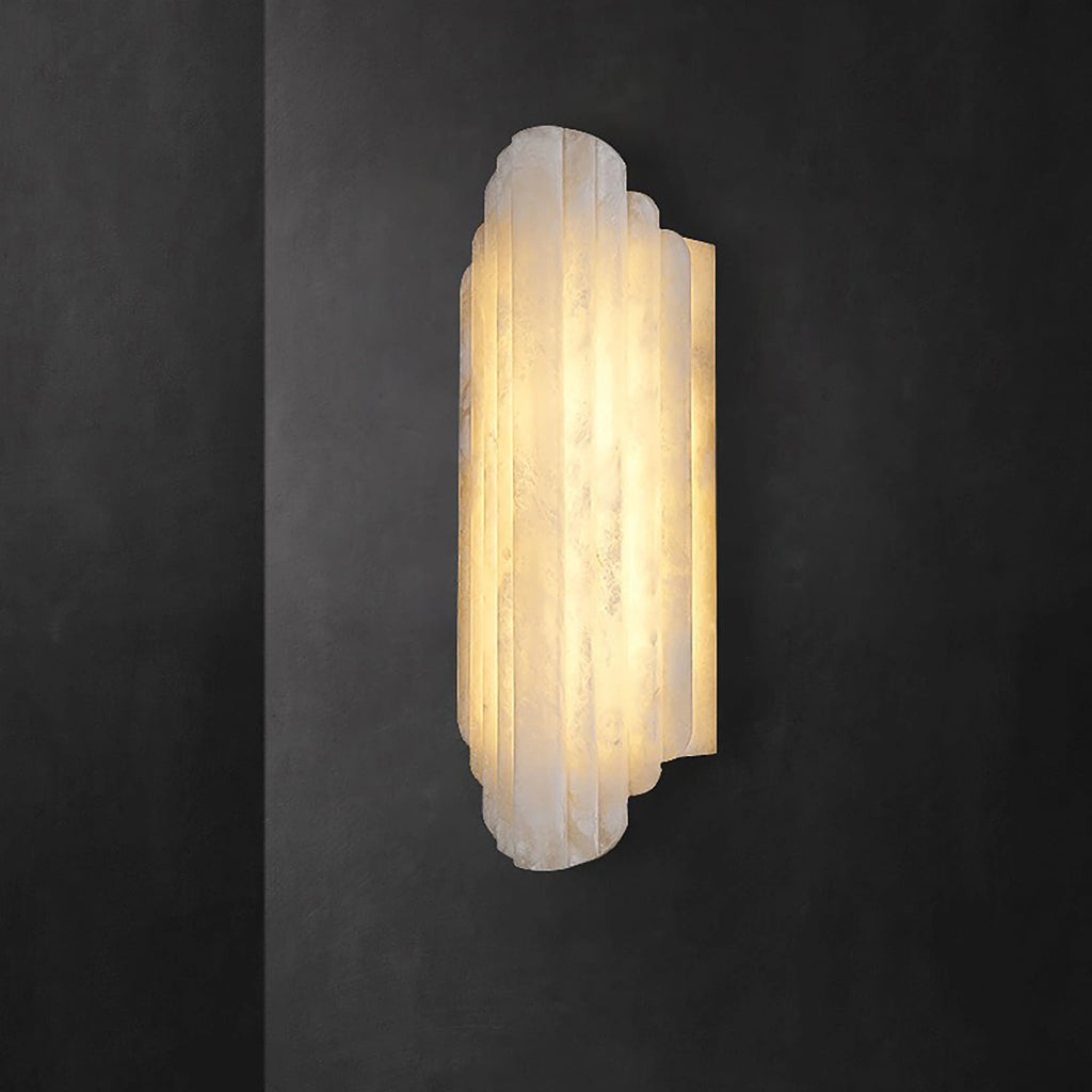 Ravena Spanish Alabaster Wall Sconce for Corridor – French Postmodern – detail view 3