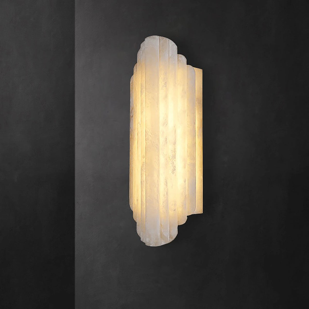 Ravena Spanish Alabaster Wall Sconce for Corridor – French Postmodern – detail view 3