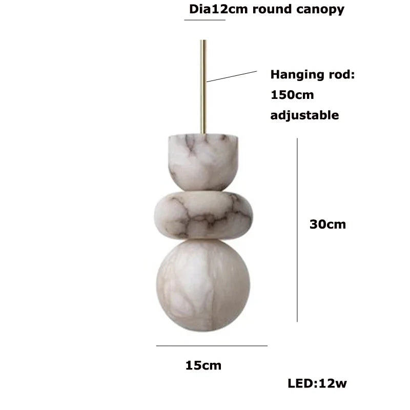 Delia Veil Sculptural Marble Pendant Light – product view 19