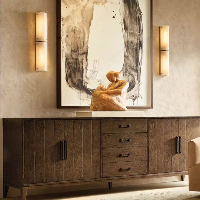 Olea Drift Marble Wall Sconce – Dimmable – product detail 3